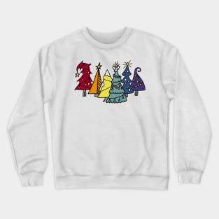 Rainbow Christmas Trees Crewneck Sweatshirt